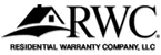 Logo of the Residential Warranty Company, LLC, featuring the acronym "RWC" and a stylized house with a sloped roof next to it.